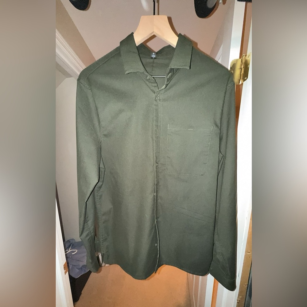 Lululemon Olive Green Button Down Shirt (size medium)